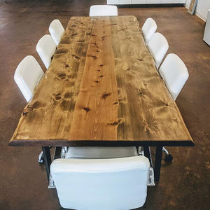 Elegant Live Edge Wooden Conference Table
